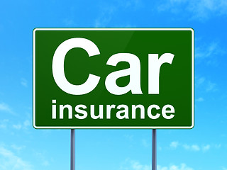 Image showing Insurance concept: Car Insurance on road sign background