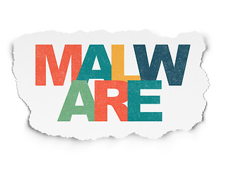 Image showing Protection concept: Malware on Torn Paper background