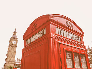 Image showing London telephone box vintage