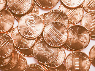 Image showing  Dollar coins background vintage