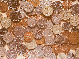 Image showing  Pound coins vintage