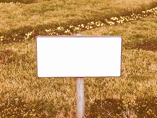 Image showing  Blank sign vintage