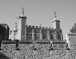 Image showing Black and white Tower of London