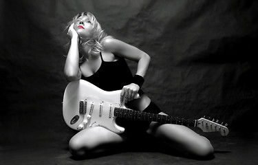 Image showing girl and guitar