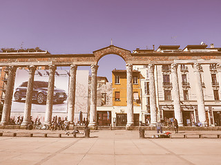 Image showing Retro looking Colonne di San Lorenzo Milan