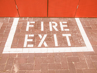 Image showing  Fire exit sign vintage