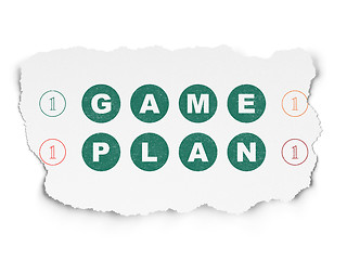 Image showing Business concept: Game Plan on Torn Paper background