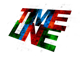 Image showing Time concept: Timeline on Digital background