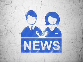 Image showing News concept: Anchorman on wall background