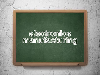 Image showing Manufacuring concept: Electronics Manufacturing on chalkboard background