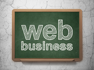 Image showing Web development concept: Web Business on chalkboard background