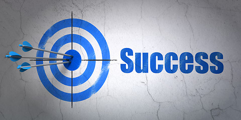 Image showing Finance concept: target and Success on wall background