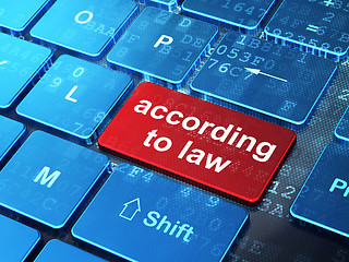 Image showing Law concept: According To Law on computer keyboard background