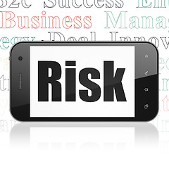 Image showing Finance concept: Smartphone with Risk on display