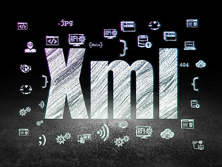 Image showing Programming concept: Xml in grunge dark room