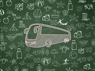 Image showing Vacation concept: Bus on School Board background