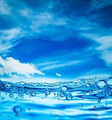 Image showing Close up water on a background of blue sky