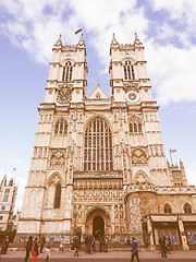 Image showing Retro looking Westminster Abbey in London