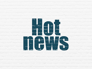 Image showing News concept: Hot News on wall background