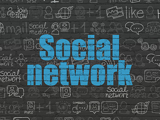 Image showing Social network concept: Social Network on wall background