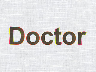 Image showing Health concept: Doctor on fabric texture background