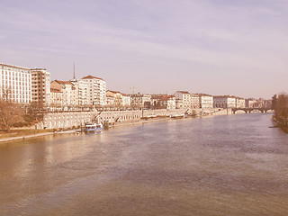 Image showing River Po, Turin, Italy vintage