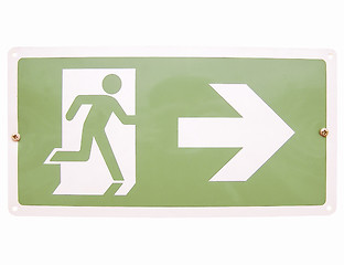 Image showing  Fire exit sign vintage