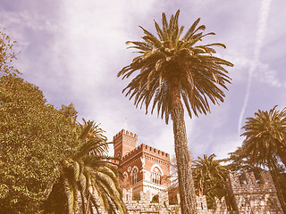 Image showing Albertis Castle in Genoa Italy vintage