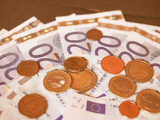 Image showing  Euro bank notes vintage