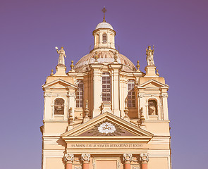 Image showing Church of San Bernardino meaning St Bernardine in Chieri vintage