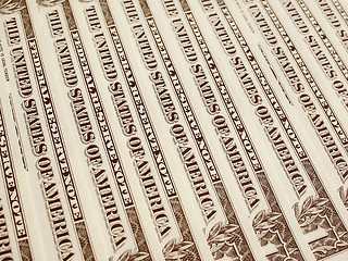 Image showing Retro look Dollar notes 1 Dollar