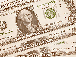 Image showing  Dollar notes 1 Dollar vintage