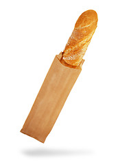 Image showing Baguette in a paper bag.