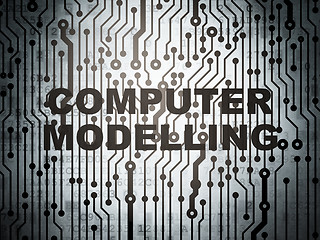 Image showing Science concept: circuit board with Computer Modelling