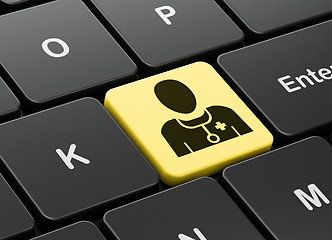 Image showing Health concept: Doctor on computer keyboard background