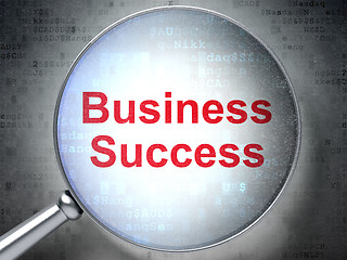 Image showing Business concept: Business Success with optical glass