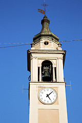 Image showing castano primo  old abstrac   the   wall  and church tower bell s