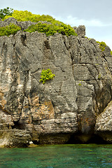 Image showing asia in the  kho phangan isles bay   rocks    thailand    south 