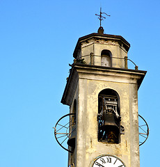 Image showing brebbia old abstrac l  and church tower bell sunny day 