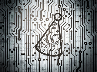 Image showing Entertainment, concept: circuit board with Party Hat