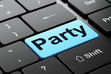 Image showing Holiday concept: Party on computer keyboard background