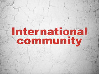 Image showing Political concept: International Community on wall background