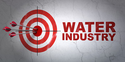 Image showing Industry concept: target and Water Industry on wall background