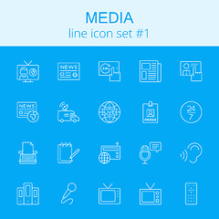 Image showing Media icon set.