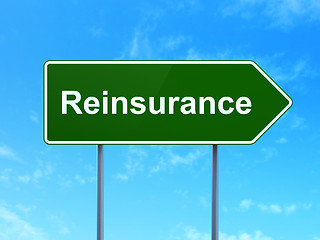 Image showing Insurance concept: Reinsurance on road sign background