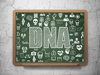 Image showing Medicine concept: DNA on School Board background