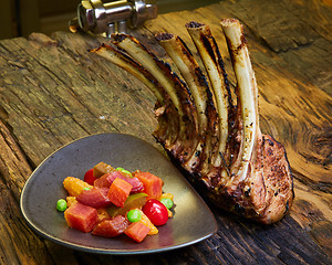 Image showing Grilled Pork Chop With Ribs