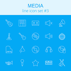 Image showing Media icon set.