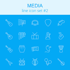 Image showing Media icon set.