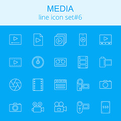 Image showing Media icon set.